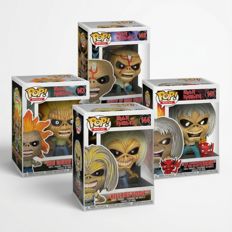 New 2018 Iron Maiden Funko Pop Rocks Set #143 #144 #145 #146 NM/MT Wave 1