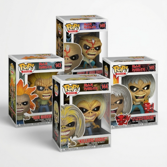 New 2018 Iron Maiden Funko Pop Rocks Set #143 #144 #145 #146 NM/MT Wave 1