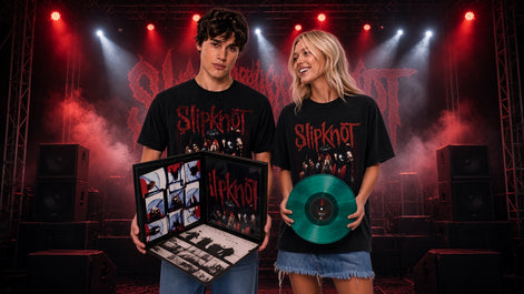Rare Slipknot Collectible 2009 Road Runner Records Green Vinyl LP Debut Album T-Shirt Box Set - LG