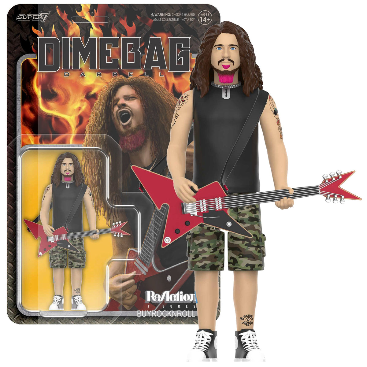 Dimebag Darrell NM/MT Collectible Unpunched 2025 Super7 Reaction Culprit Figure