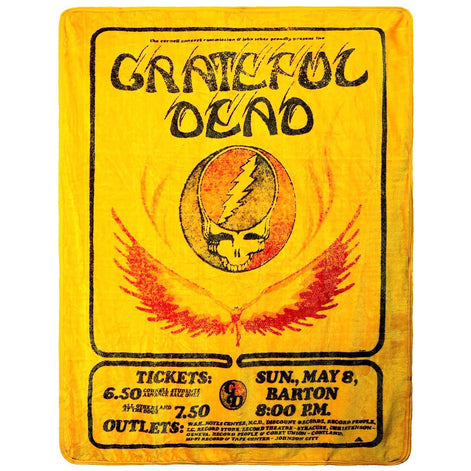 Grateful Dead 2020 Collectible Soft Print Throw Fleece Blanket - Cornell University's Barton Hall 1977