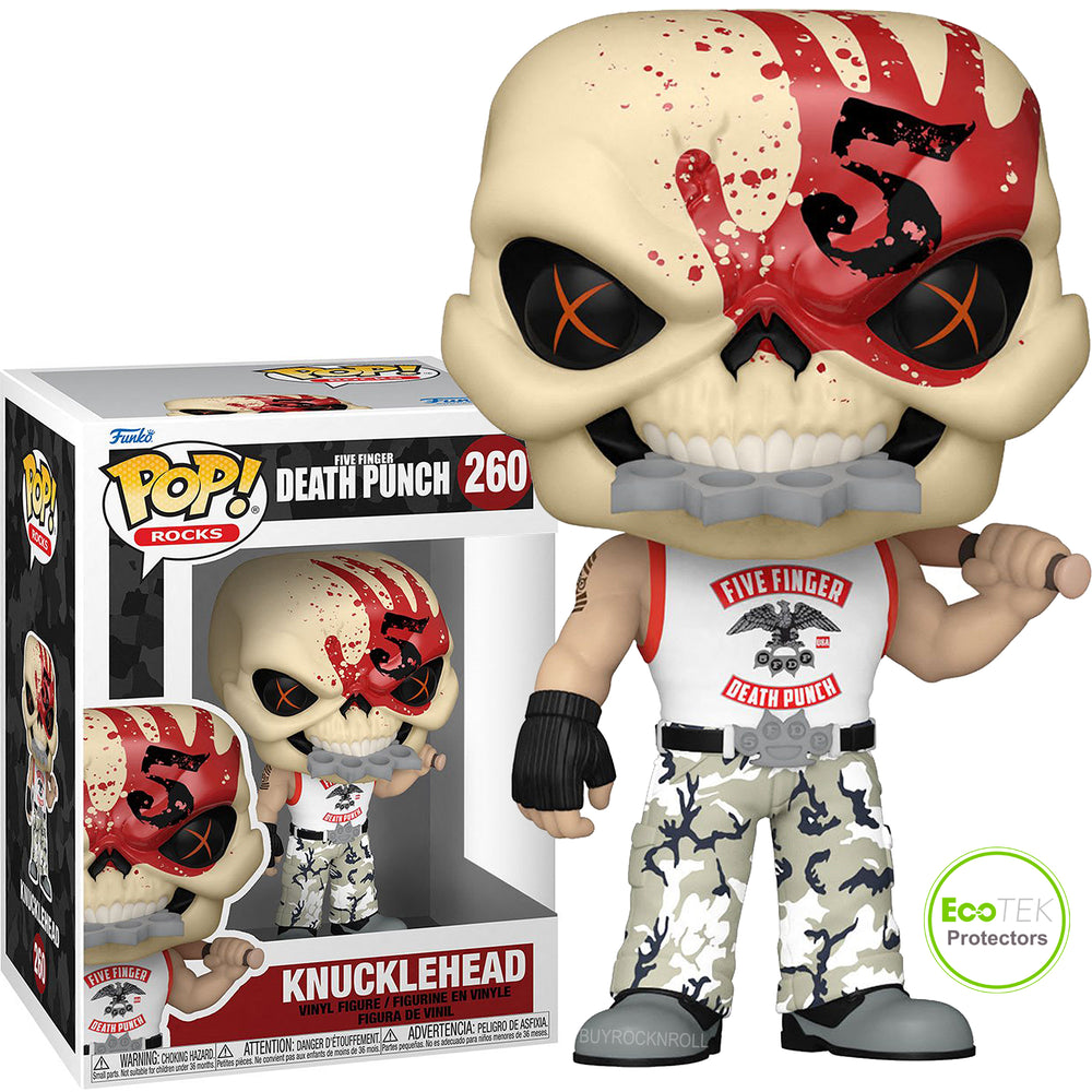 Five Finger Death Punch Collectible Funko 2022 POP Rocks FFDP Mascot Knucklehead Figure #260