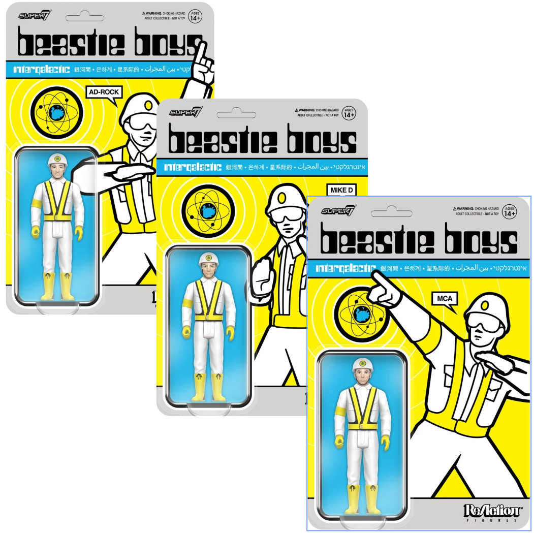 Beastie Boys 2026 Super7 ReAction Figures - Ad-Rock, MCA & Mike D (Intergalactic Crossing Guard)