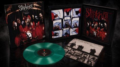 Rare Slipknot Collectible 2009 Road Runner Records Green Vinyl LP Debut Album T-Shirt Box Set - LG
