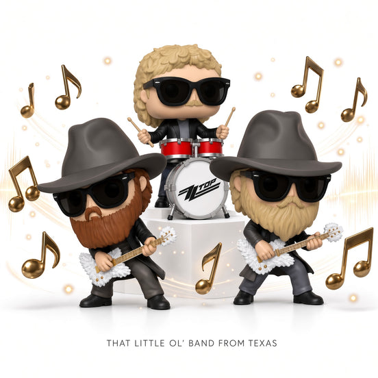 New ZZ Top Funko Pop Rocks Set #164 #165 #166 NM/MT in Acrylic Protectors