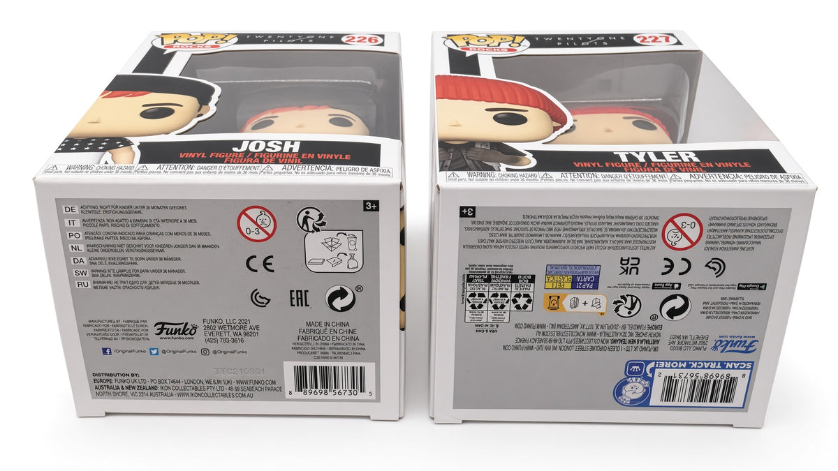 Twenty One Pilots 2021 Stressed Out Funko Pop Rocks Josh #226 & Tyler #227 Figure Set