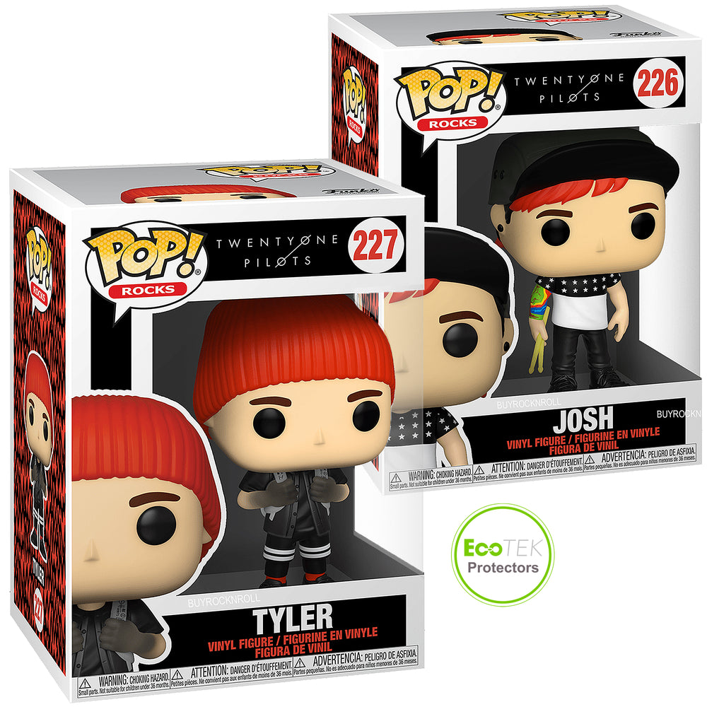 Twenty One Pilots 2021 Stressed Out Funko Pop Rocks Josh #226 & Tyler #227 Figure Set