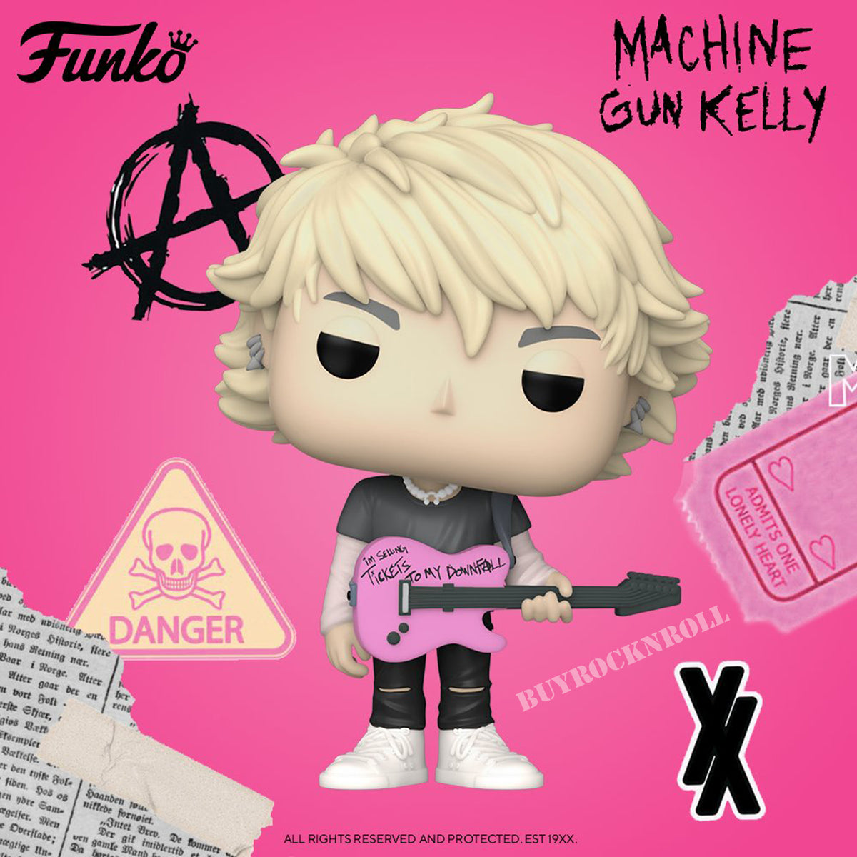 MGK Collectible Pop Rocks Tickets to my Downfall Set of 2 Machine Gun Kelly Figures #255 & #267