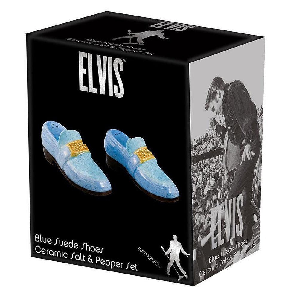 Elvis Presley Collectible 2018 Vandor Blue Suede Shoes Ceramic Salt and Pepper Set