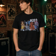New 2001 KISS Catalog All Sport Tee Size L Original Members Collage Deadstock