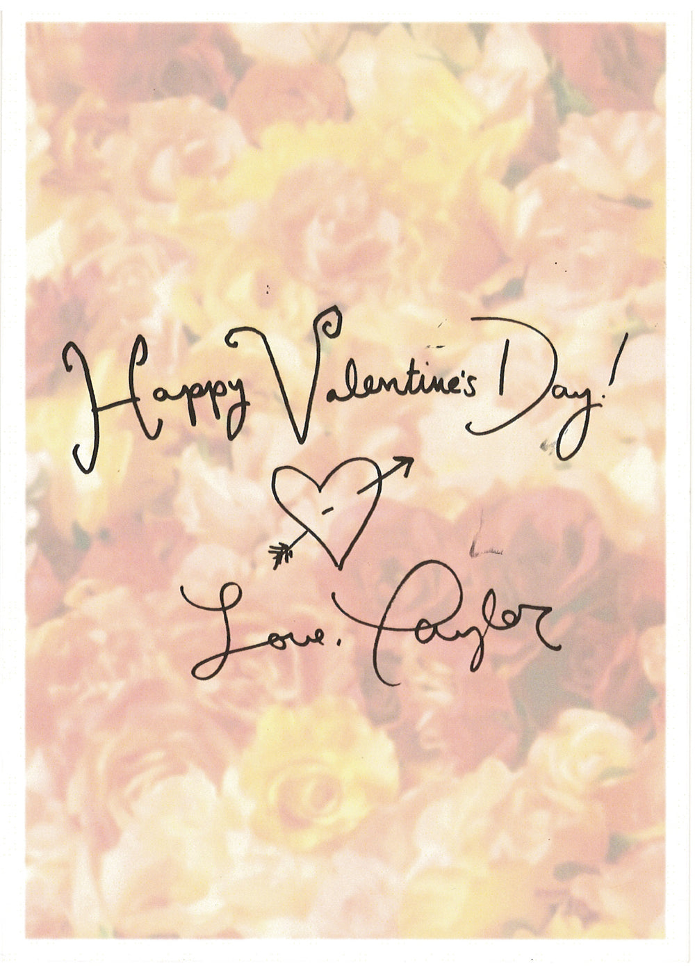 Rare 2019 Taylor Swift 'Our Song' Music Video Prop -Silk Rose Flower & Valentine Photo Card