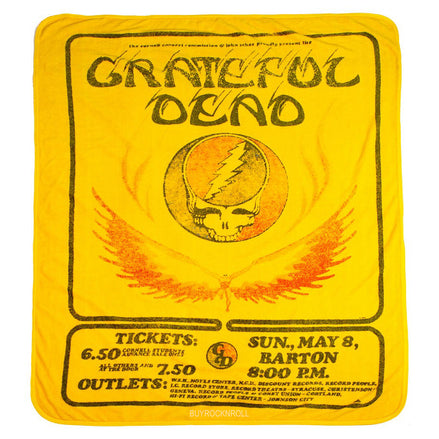 Grateful Dead 2020 Collectible Soft Print Throw Fleece Blanket - Cornell University's Barton Hall 1977