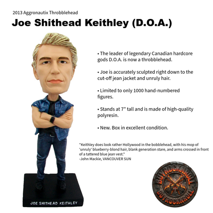 D.O.A. Collectible 2013 Aggronautix Joe Shithead Keithley Throbblehead Ltd 1000