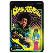 Jimi Hendrix 2023 Super7 Reaction Blacklight Figure Are You Experienced Flocked Card EX/NM