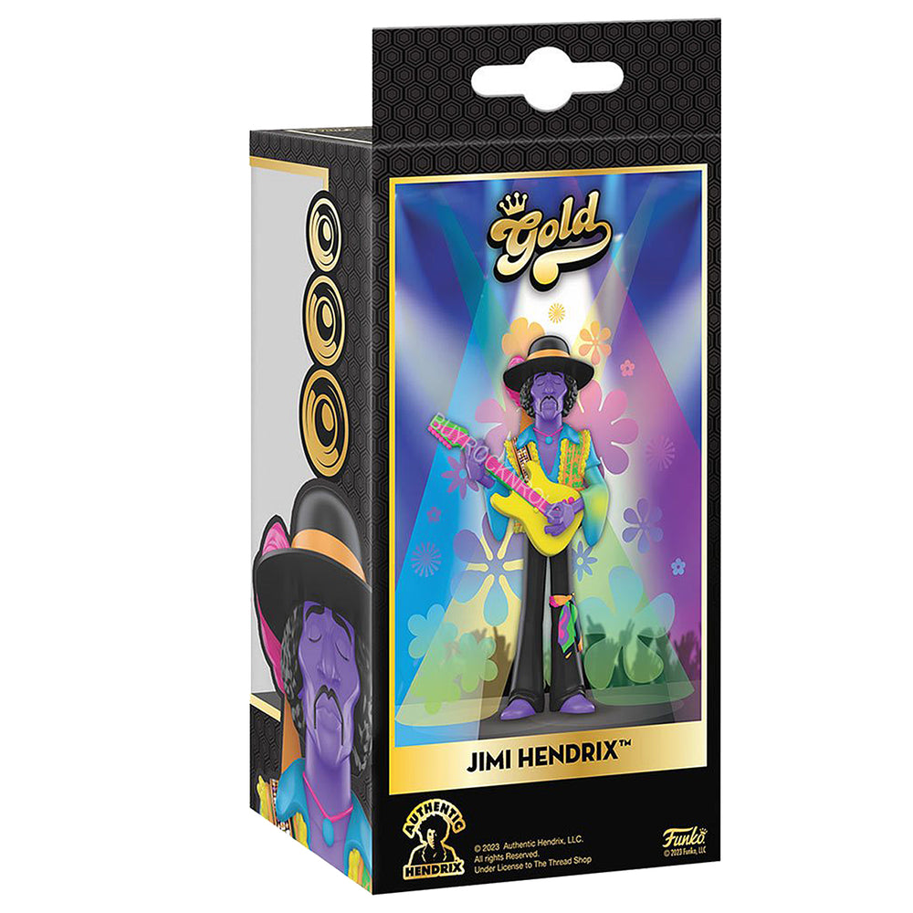 Jimi Hendrix Collectible 2023 Handpicked Funko 5" Premium Gold Vinyl Black Light Figure
