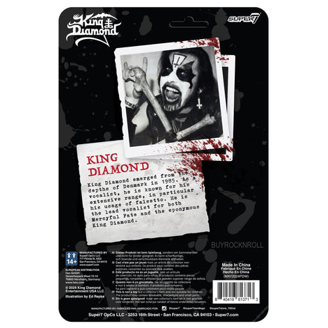 King Diamond Collectible 2024 Super7 Reaction Figure (Halloween) Unpunched Card