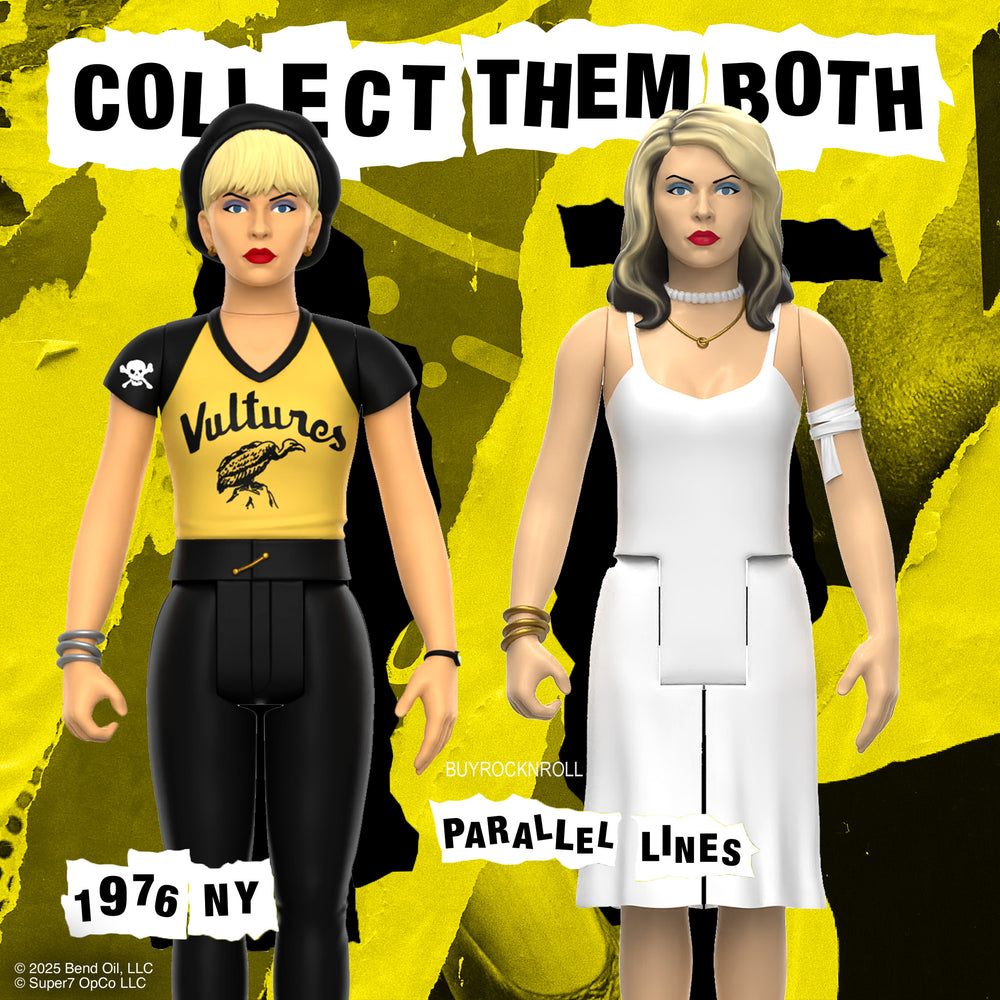 Blondie 2025 Collectible Super7 Punk-Rocker Debbie Harry Parallel & Vultures Reaction Figure Set)