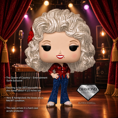 New Dolly Parton Collectible Funko Pop Rocks Diamond 1977 Tour Figure #351 NM-MT