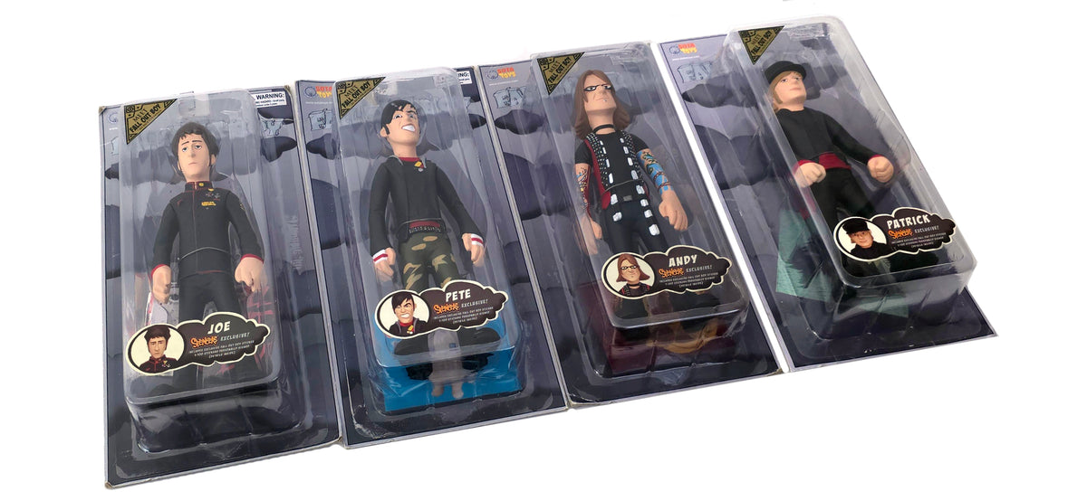 2006 Fall Out Boy Sota Toys Band Figure Set-Spencer Gifts Edition Worn Packaging