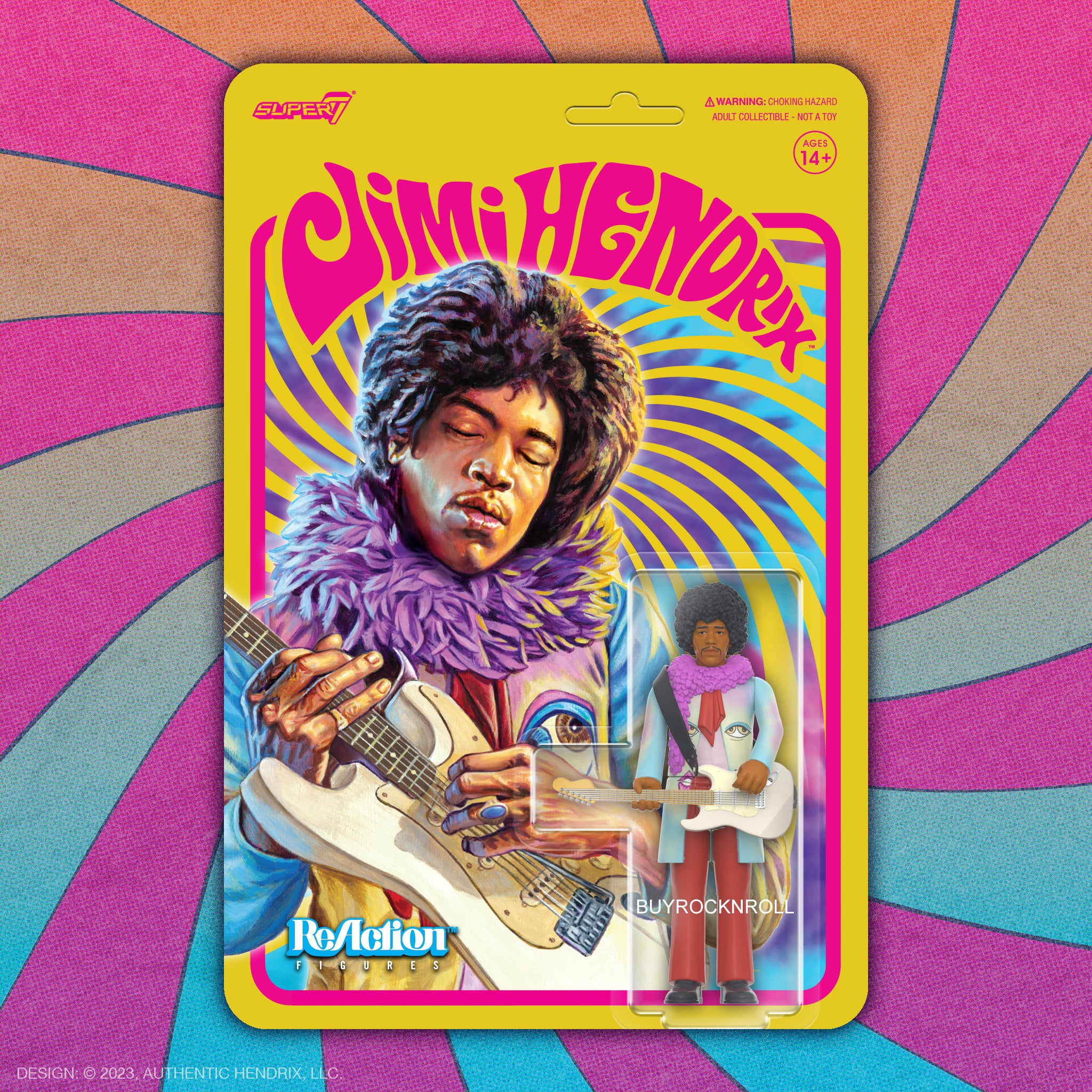 Jimi Hendrix Super7 Jimi Hendrix Are You Experienced Reaction Figure Archived - NM/MT