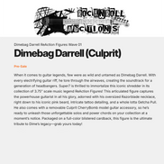 Dimebag Darrell NM/MT Collectible Unpunched 2025 Super7 Reaction Culprit Figure