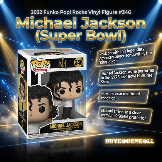 New Michael Jackson Pop Rocks #346 Super Bowl Figure NM/MT in 0.5mm Protector
