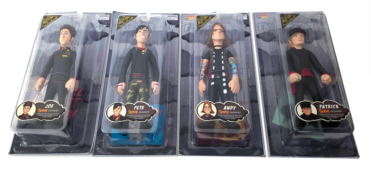 2006 Fall Out Boy Sota Toys Band Figure Set-Spencer Gifts Edition Worn Packaging