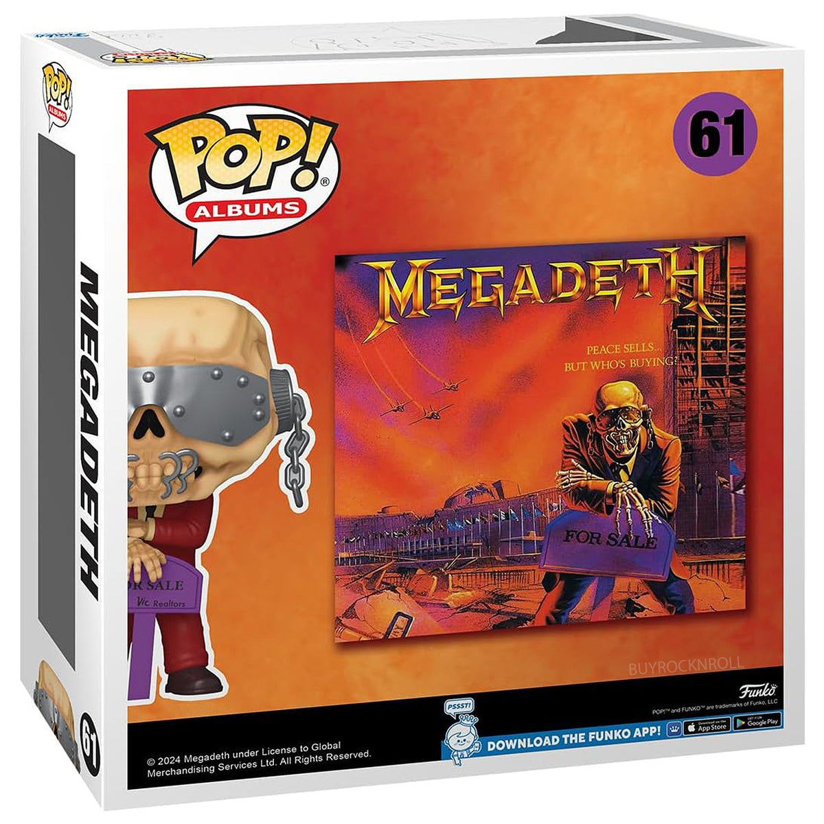 Megadeth Collectible 2023 Funko Pop Albums Peace Sells #61 NM/MT (Vic Rattlehead)