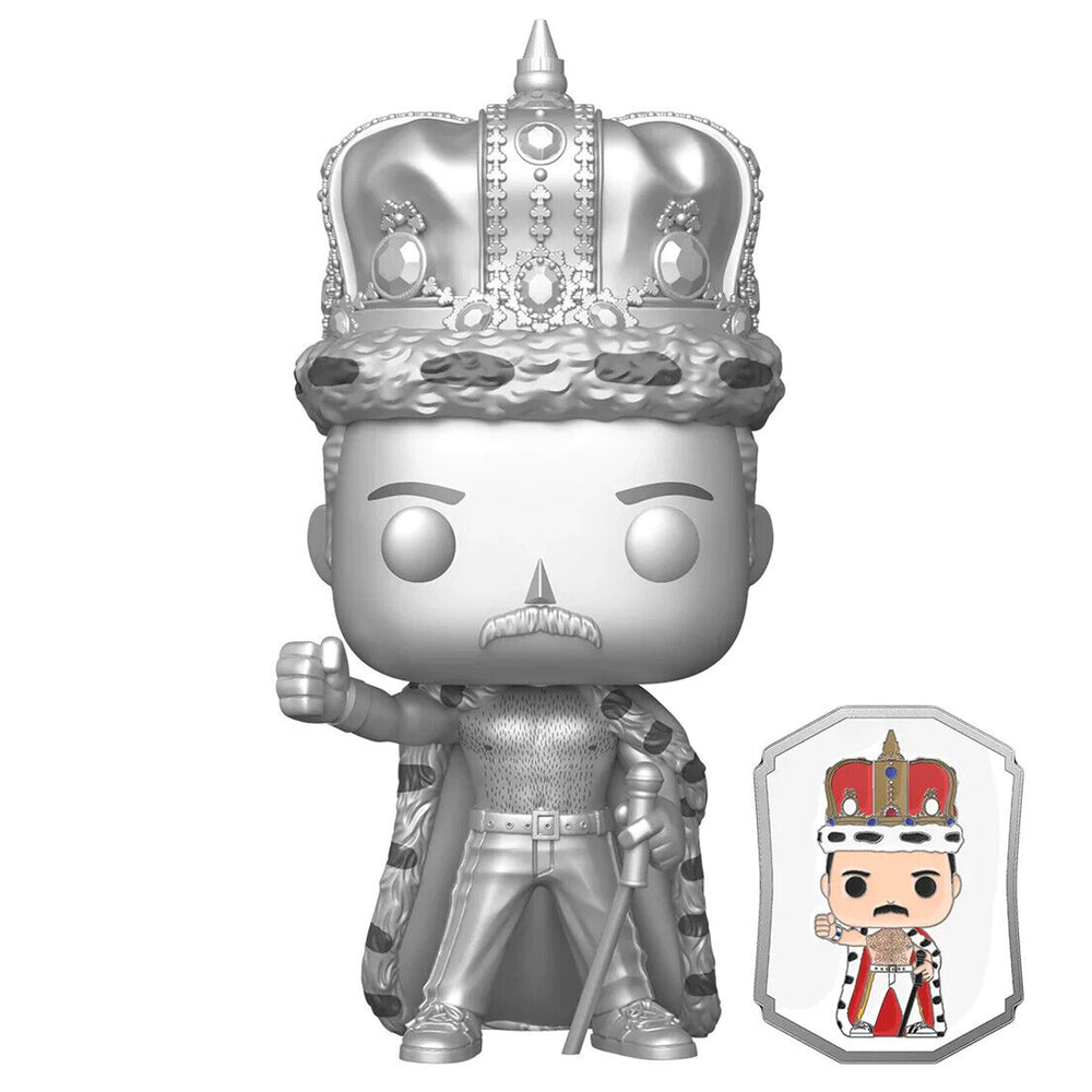 Freddie Mercury 2022 Funko Pop! #184 Exclusives; Funko Store King-Queen Diamond Glitter & Hot-Topic Platinum Figures