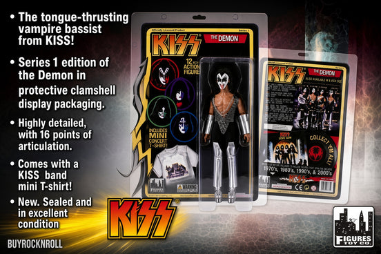 KISS 2011 Figures Toys Love Gun Series 1 Gene Simmons Demon 12" Retro Doll