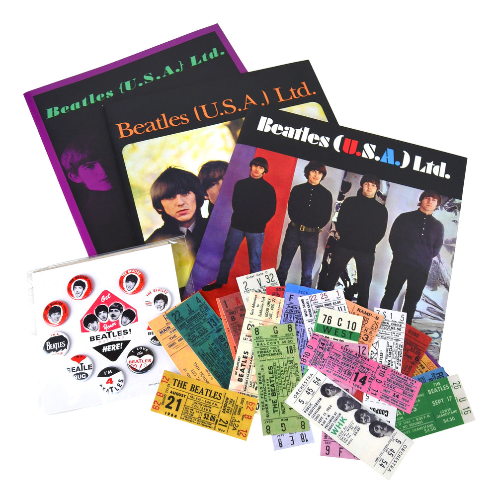 Beatles Memorabilia: 1964 Replica Concert Tickets Tour Programs Buttons Box Set