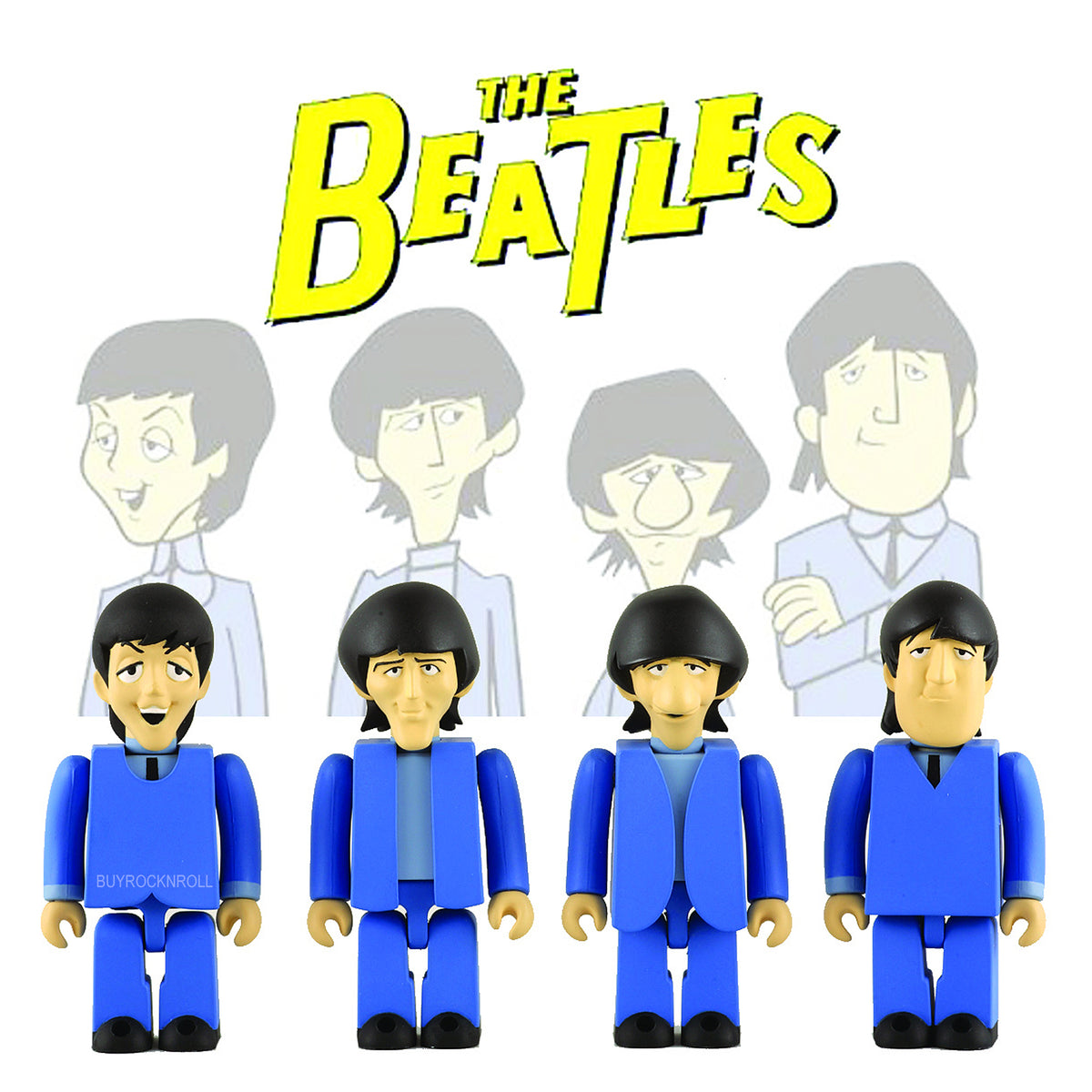 The Beatles 2007 Medicom Kubrick Can't Buy Me Love Animated Figure Set NM Box