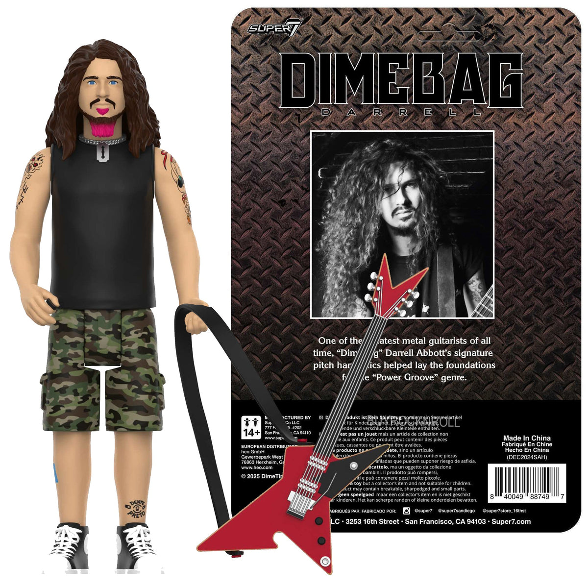 Dimebag Darrell NM/MT Collectible Unpunched 2025 Super7 Reaction Culprit Figure