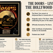 Rare Jim Morrison The Doors Collectible Framed Live at Hollywood Bowl Concert Collage 24x30