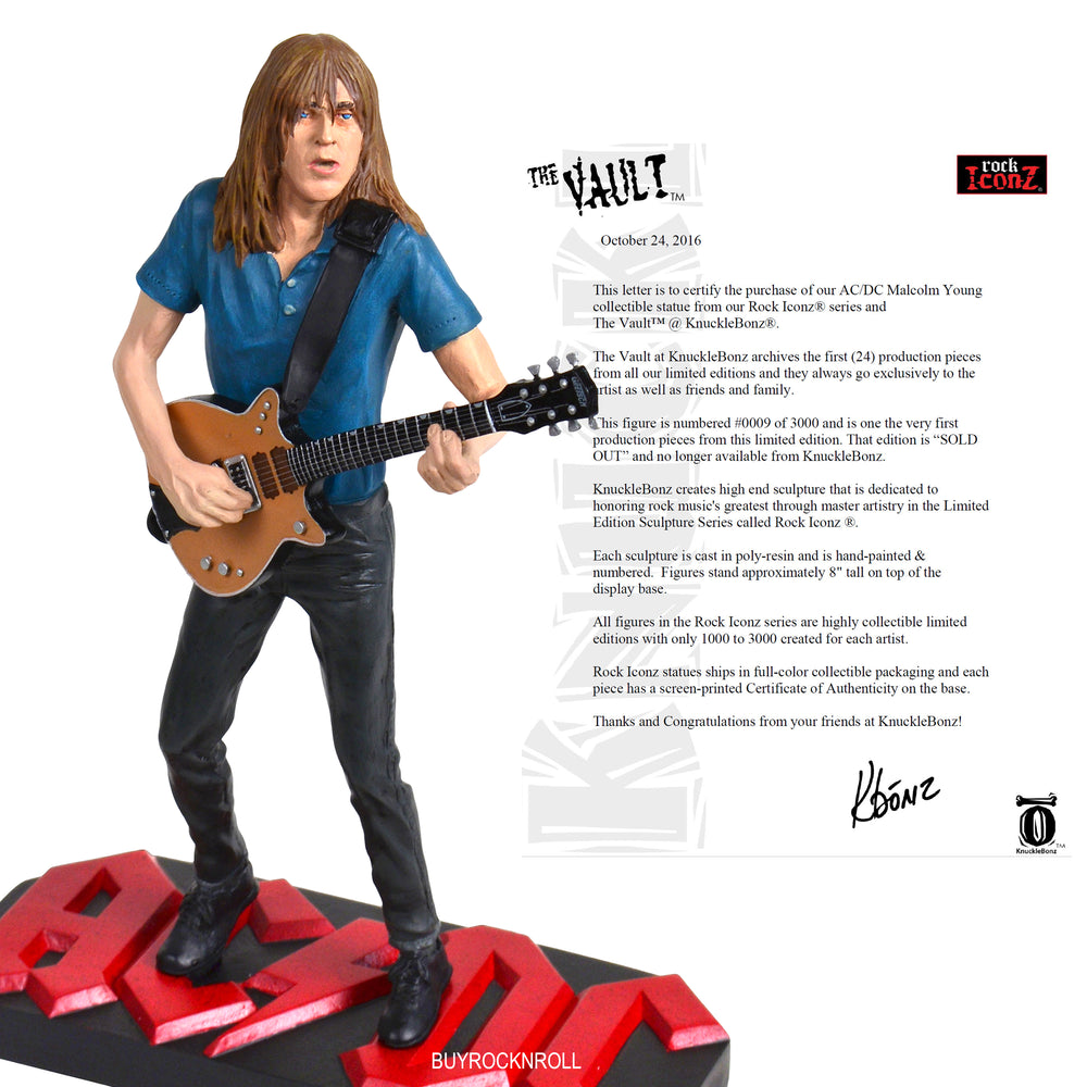 AC/DC 2006 Knucklebonz The Vault Rock Iconz Guitar Hero Malcolm Young Statue #0009/3000