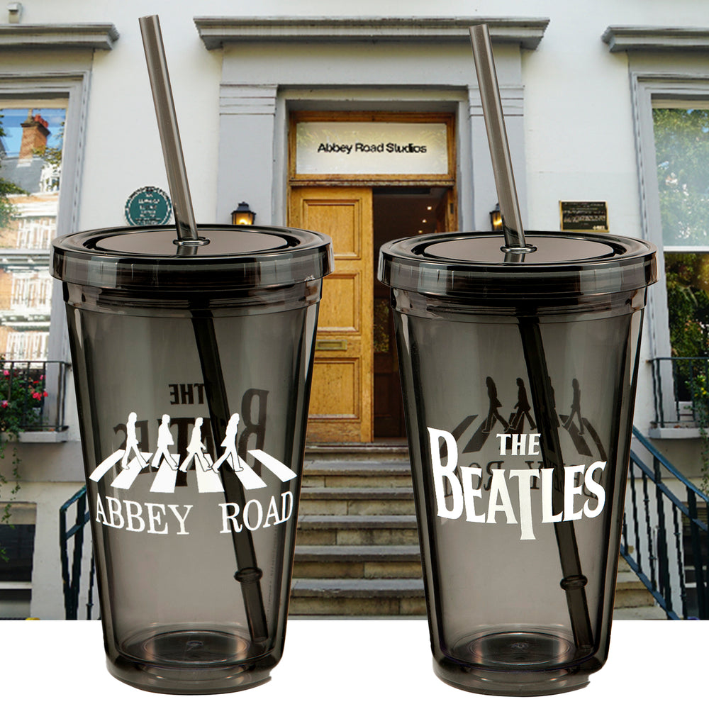Rare Beatles Collectible 2012 Vandor Abbey Road 18oz Travel Cup Set of 2 - NM/MT