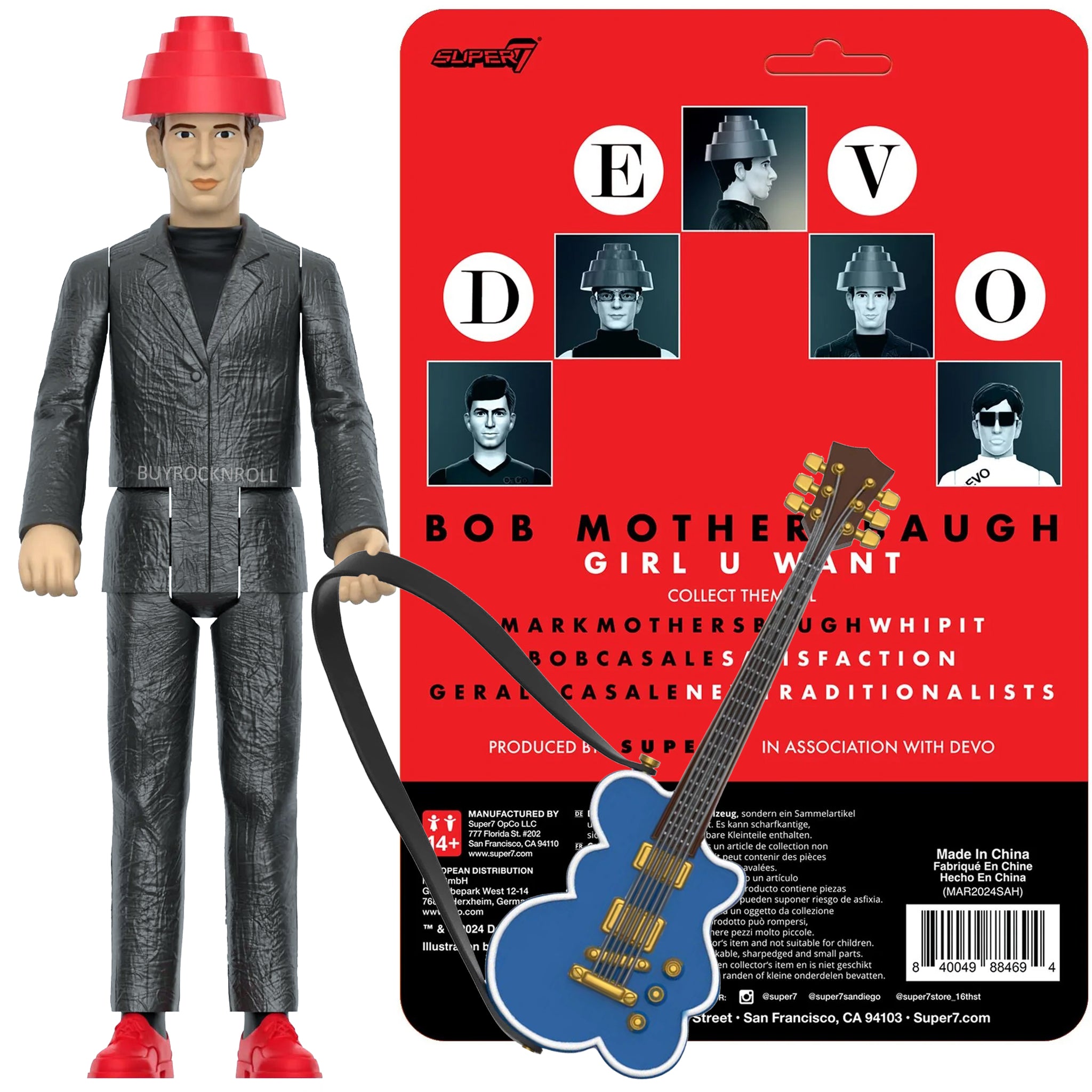 DEVO Collectibles - Super7 Reaction Figure Set of 5 - Gerald Casale Mark Mothersbaugh Bob2 Bob M Booji Boy