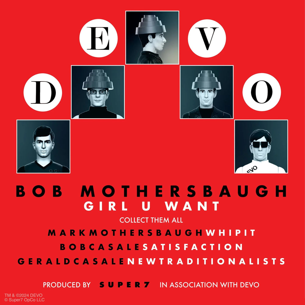 DEVO Collectible 2024 Handpicked Super7 Reaction Figure Bob Mothersbaugh (The Girl U Want)