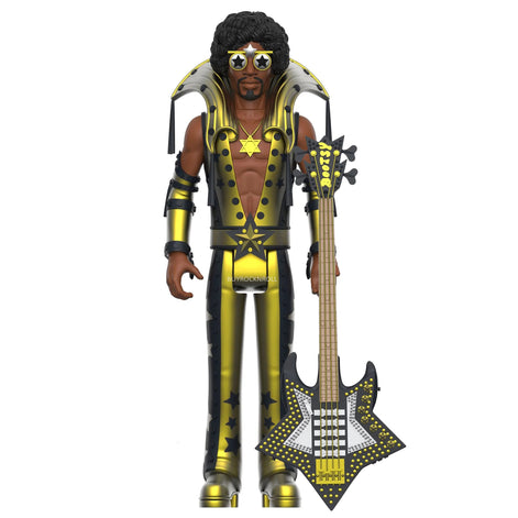 Bootsy Collins Collectible Unpunched Super7 Black and Gold Reaction Figure