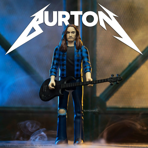 Metallica Collectible 2024 Handpicked Unpunched Super7 Cliff Burton Flannel Reaction Figure