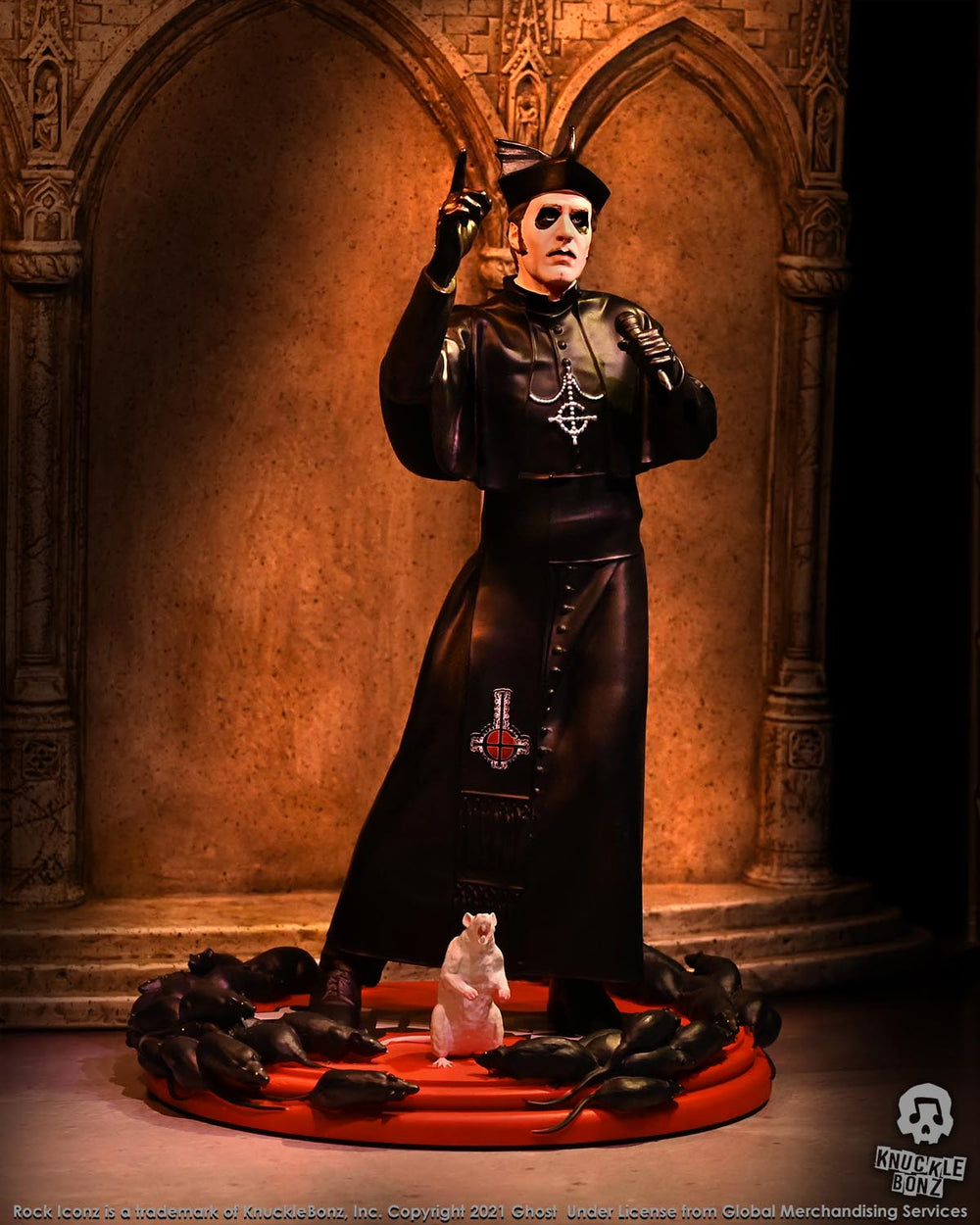 Ghost 2021 KnuckleBonz Rock Iconz Statue Cardinal Copia Black Tuxedo -Variant