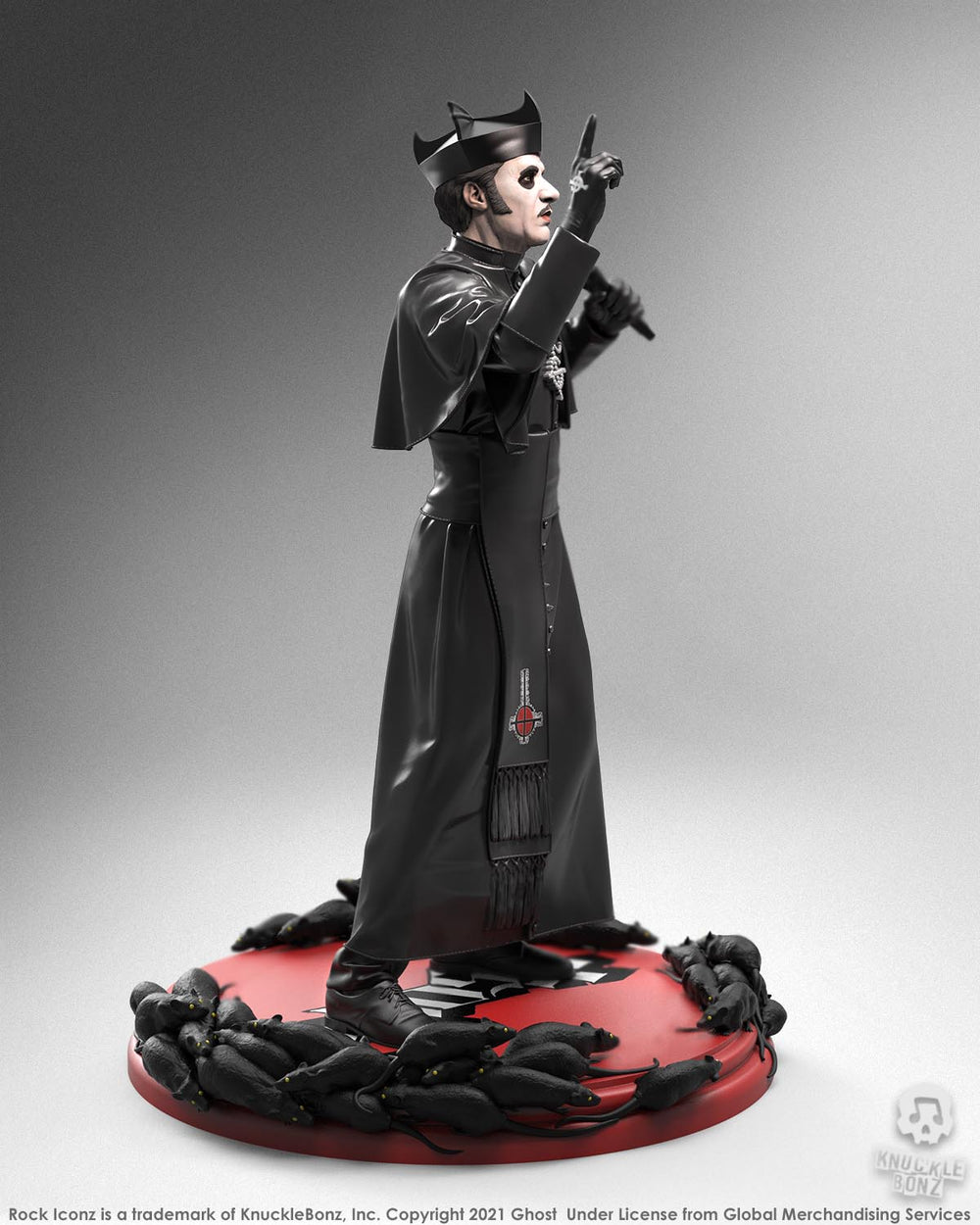 Ghost 2021 KnuckleBonz Rock Iconz Statue Cardinal Copia Black Tuxedo -Variant