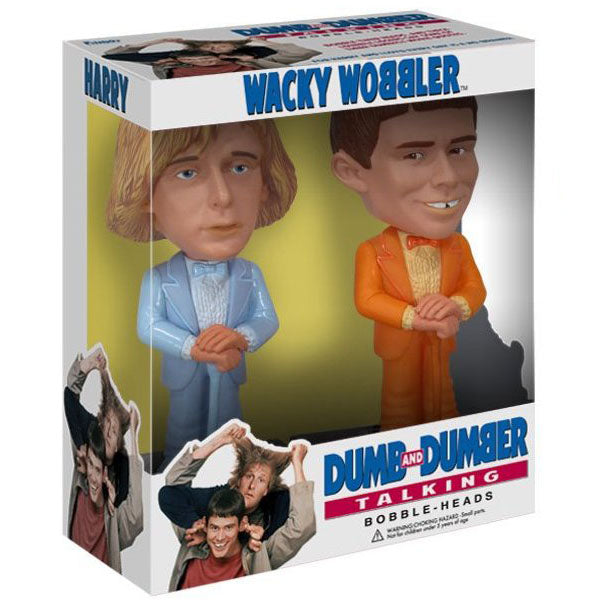 Dumb and Dumber Collectible 2012 Funko Wacky Wobbler Talking Bobble Head Set - Box Shows Some Wear
