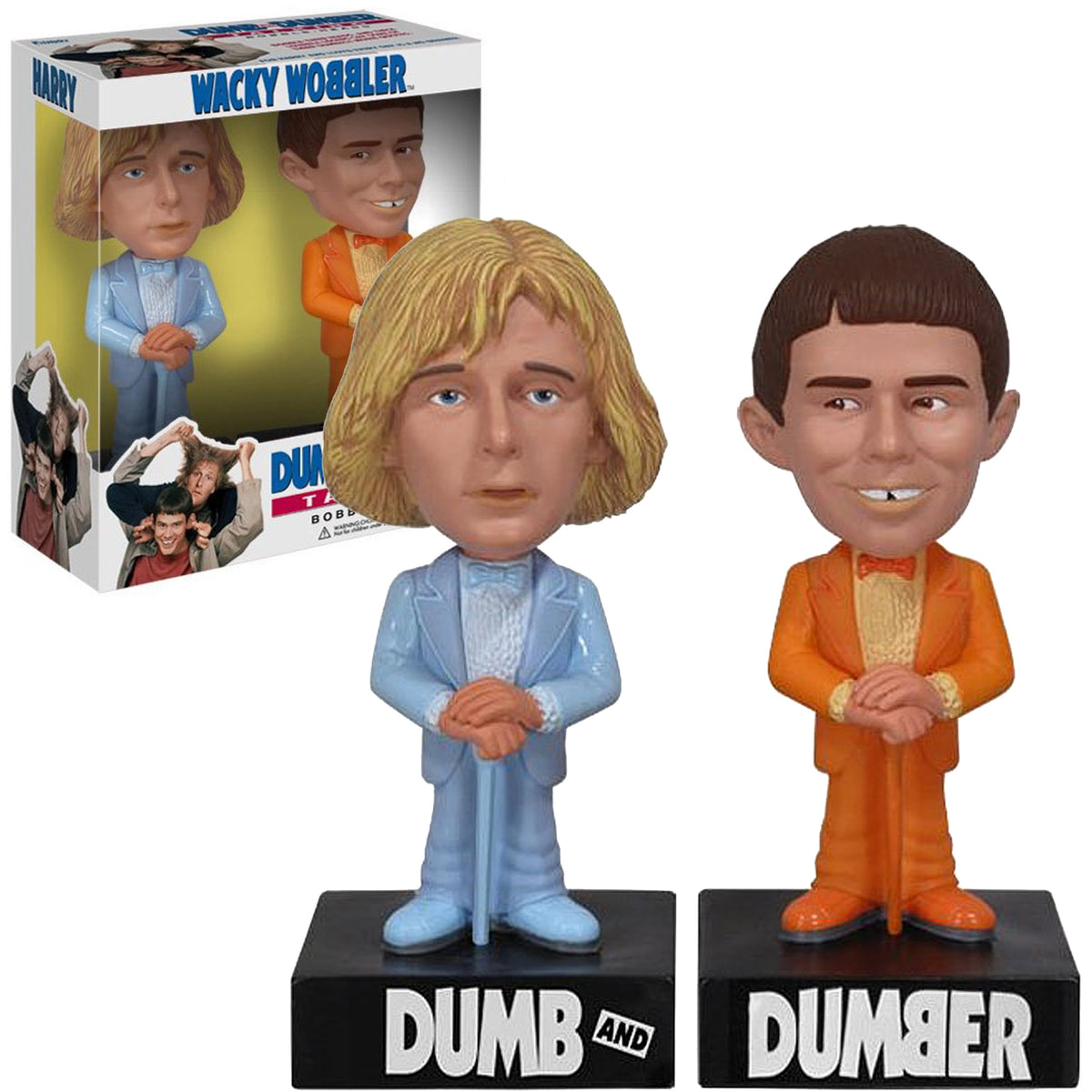 Dumb and Dumber Collectible 2012 Funko Wacky Wobbler Talking Bobble Head Set - Box Shows Some Wear