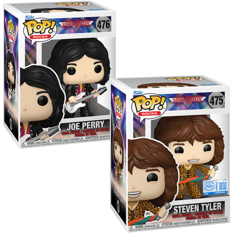 Aerosmith 2025 Funko Pop Rocks Steven Tyler Exclusive #476 Joe Perry #476 Set NM/MT