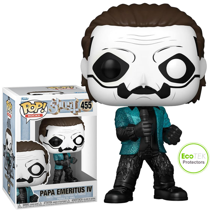 Ghost Collectible 2025 Funko Pop Rocks Papa Emeritus IV Blue Jacket Glitter #455 NM/MT