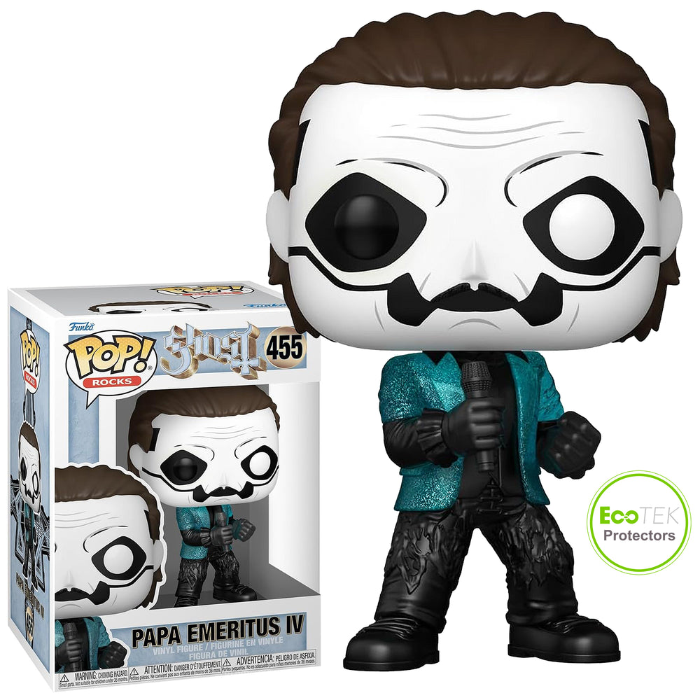 Ghost Collectible 2025 Funko Pop Rocks Papa Emeritus IV Blue Jacket Glitter #455 NM/MT
