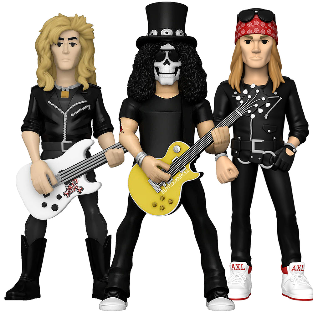 Guns N Roses Handpicked 2022 Funko Gold Vinyl Axl Slash & Duff Figure Set