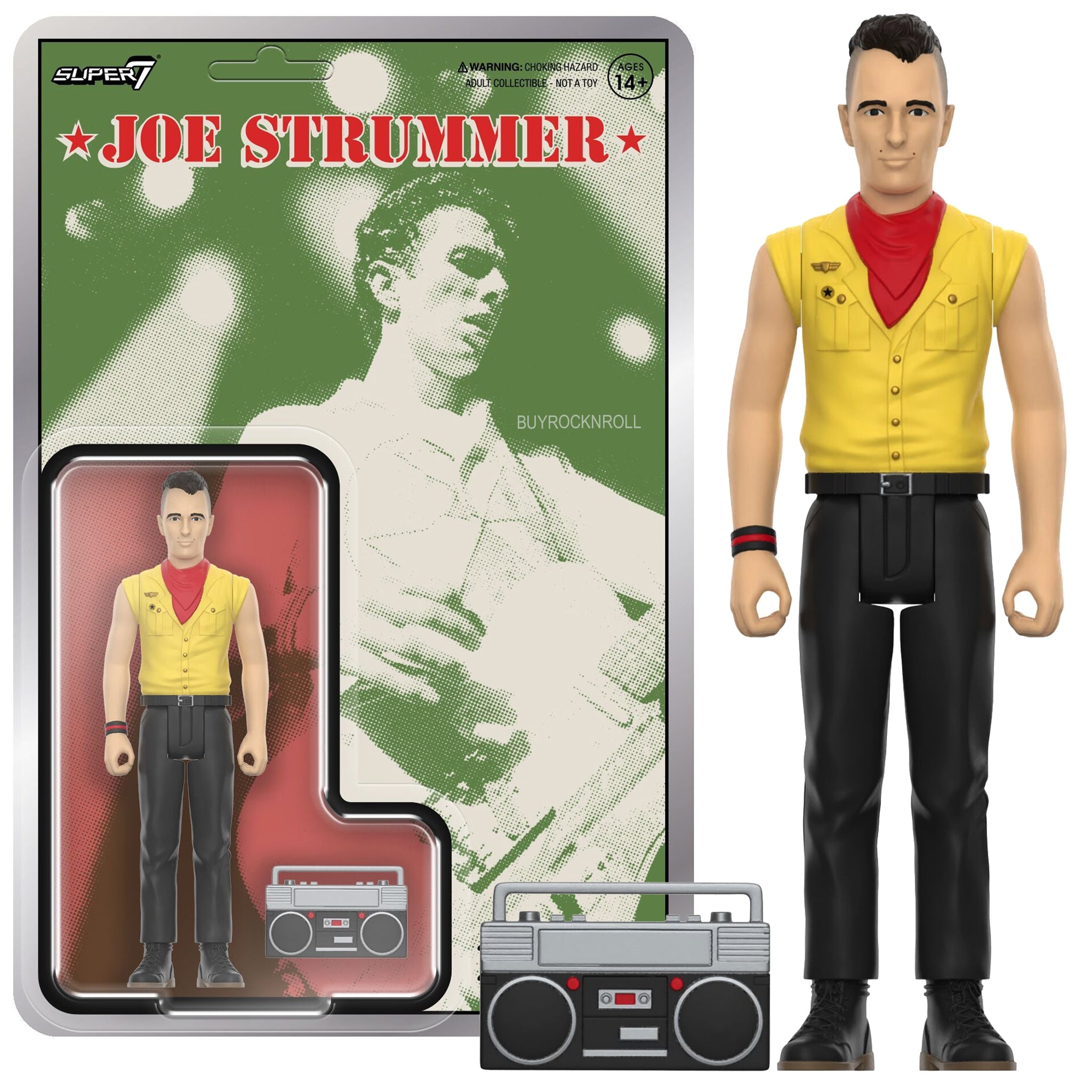 The Clash Collectible 2023 / 2024 Super7 Joe Strummer Reaction Figures Set of 2