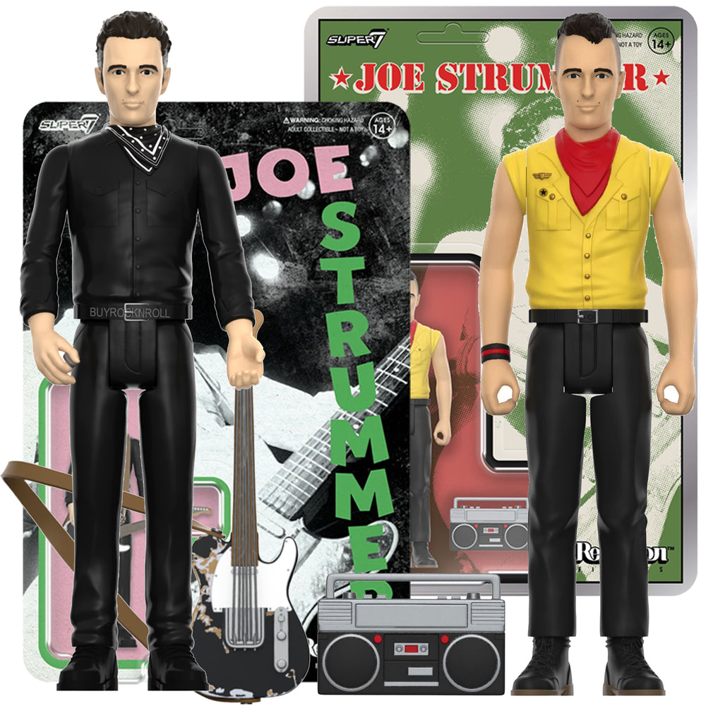 The Clash Collectible 2023 2024 Super7 Joe Strummer Reaction Figures Set of 2
